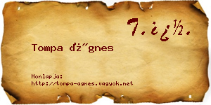 Tompa Ágnes névjegykártya